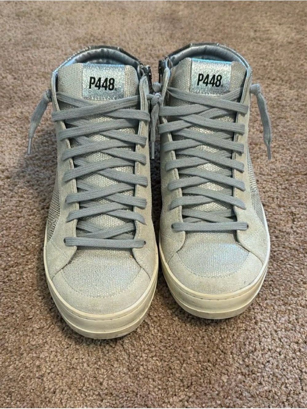 P448 Mixed Metallic High-Top Sneakers. Size 40. Worn once!